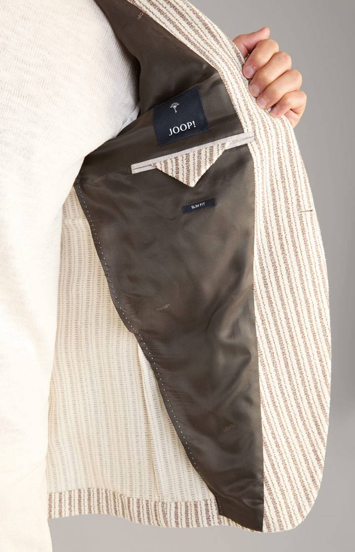 Joop Strick-Sakko Hedvin in Hellbeige gestreift Preisnachlass
