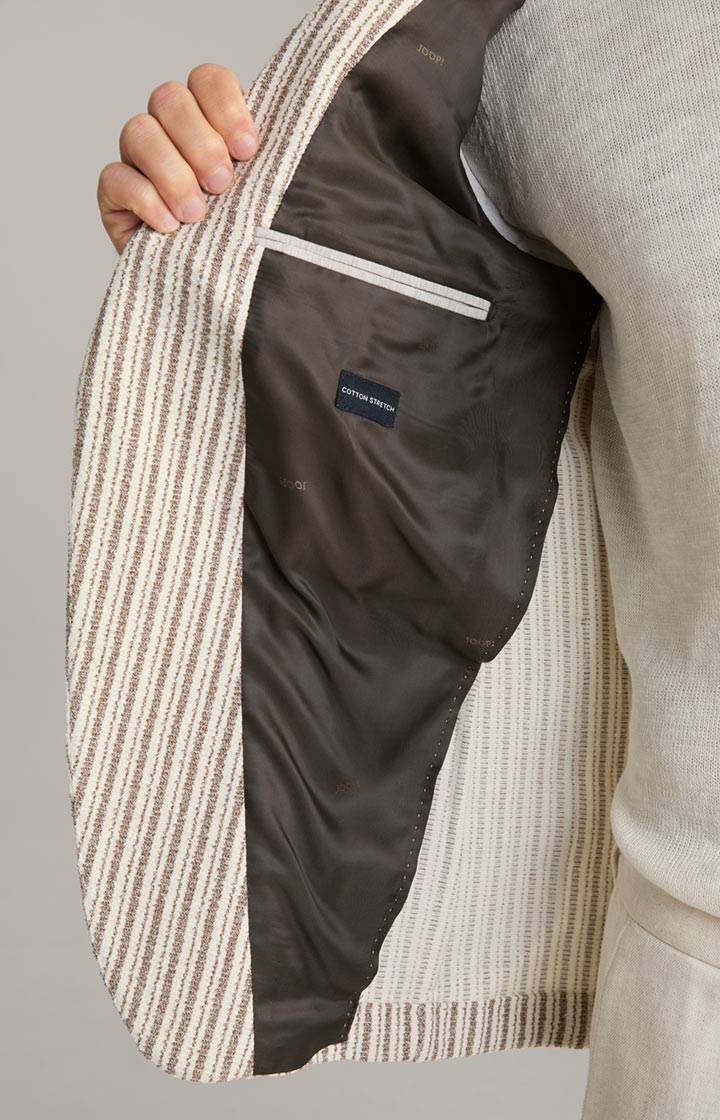 Joop Strick-Sakko Hedvin in Hellbeige gestreift Preisnachlass