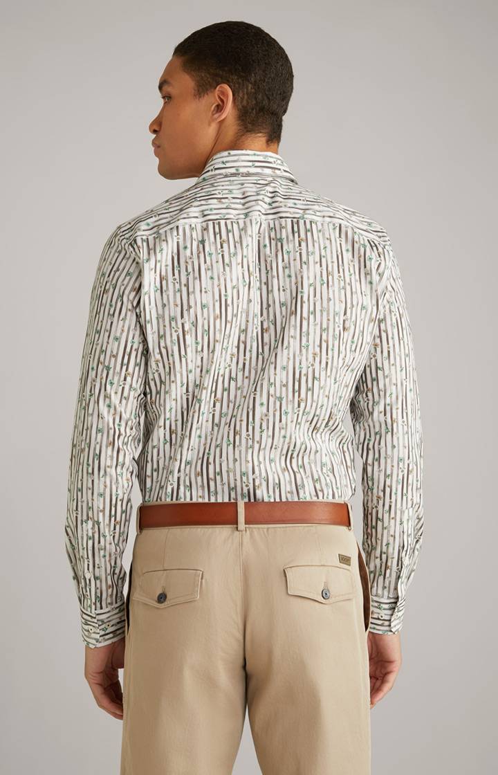 Joop Hemd Pai in Offwhite/Hellgrün/Braun gemustert Verkauf