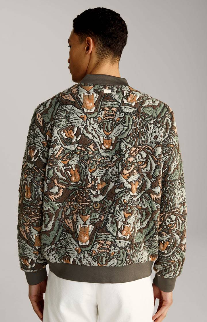 Joop Collegejacke Danger in Grün/Braun gemustert Großer Ausverkauf