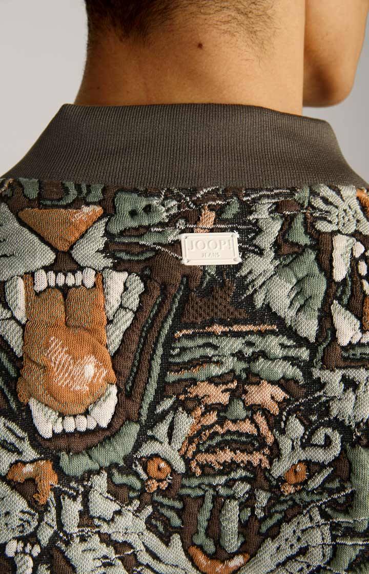 Joop Collegejacke Danger in Grün/Braun gemustert Großer Ausverkauf