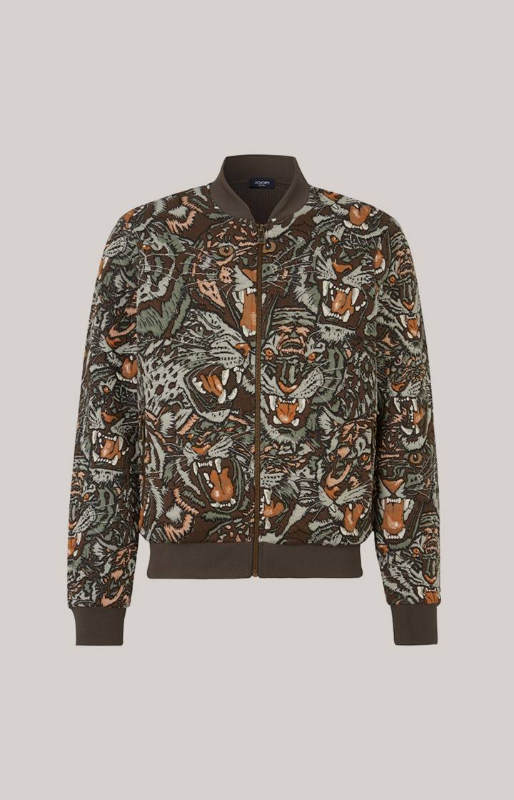 Joop Collegejacke Danger in Grün/Braun gemustert Großer Ausverkauf