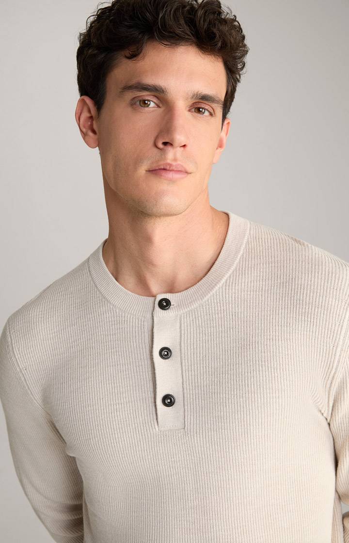 Joop Strickpullover Henley in Hellbeige Neueste Mode
