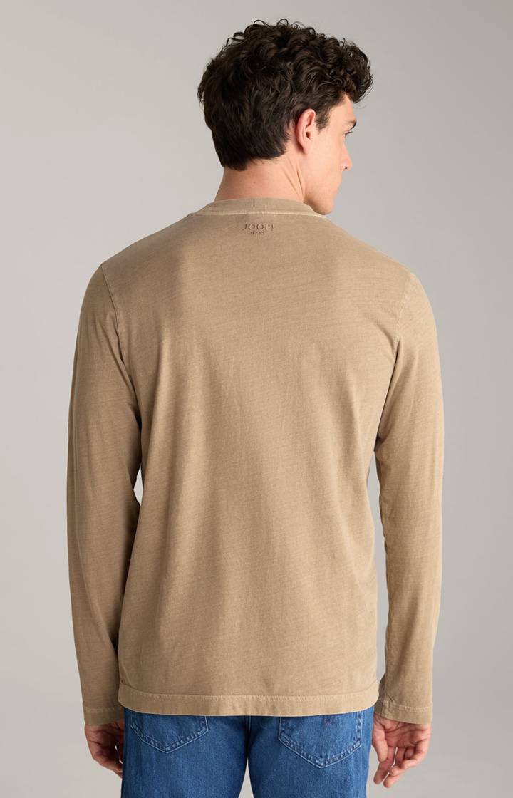 Joop Baumwoll-Langarmshirt Carlito in Hellbraun Zeitlich begrenztes Angebot