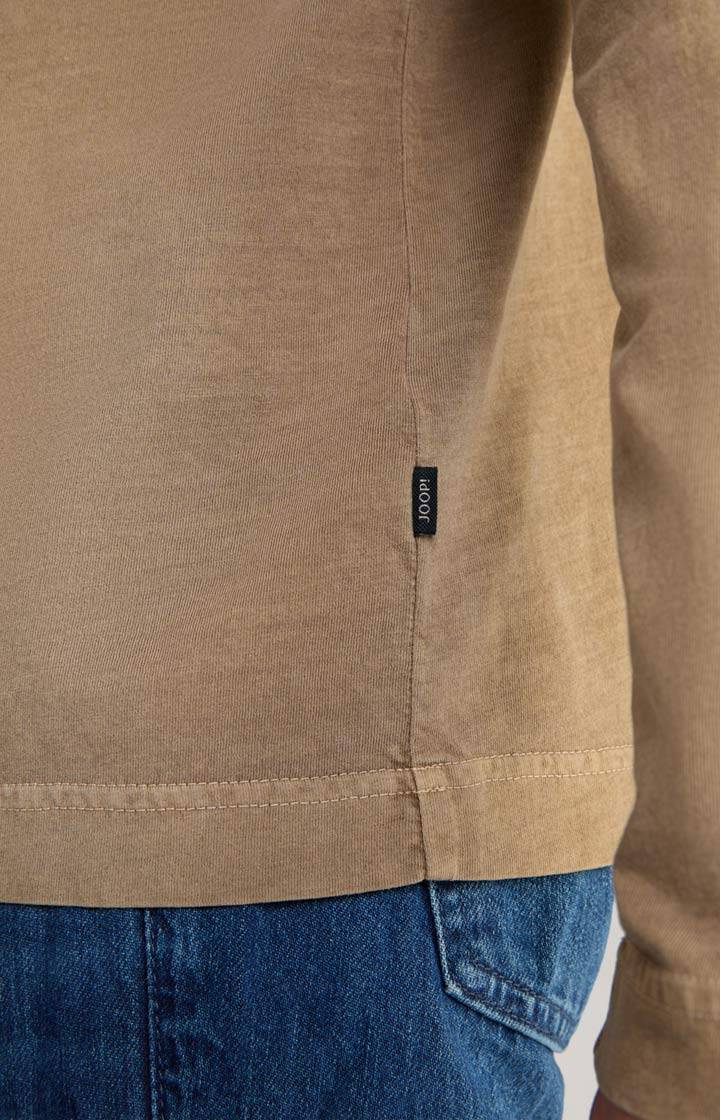 Joop Baumwoll-Langarmshirt Carlito in Hellbraun Zeitlich begrenztes Angebot