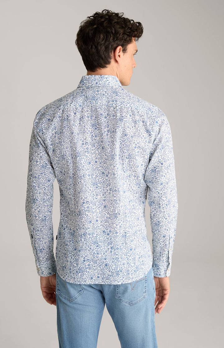 Joop Leinenmix-Hemd Hanson in Blau/Weiß gemustert Wochenangebot