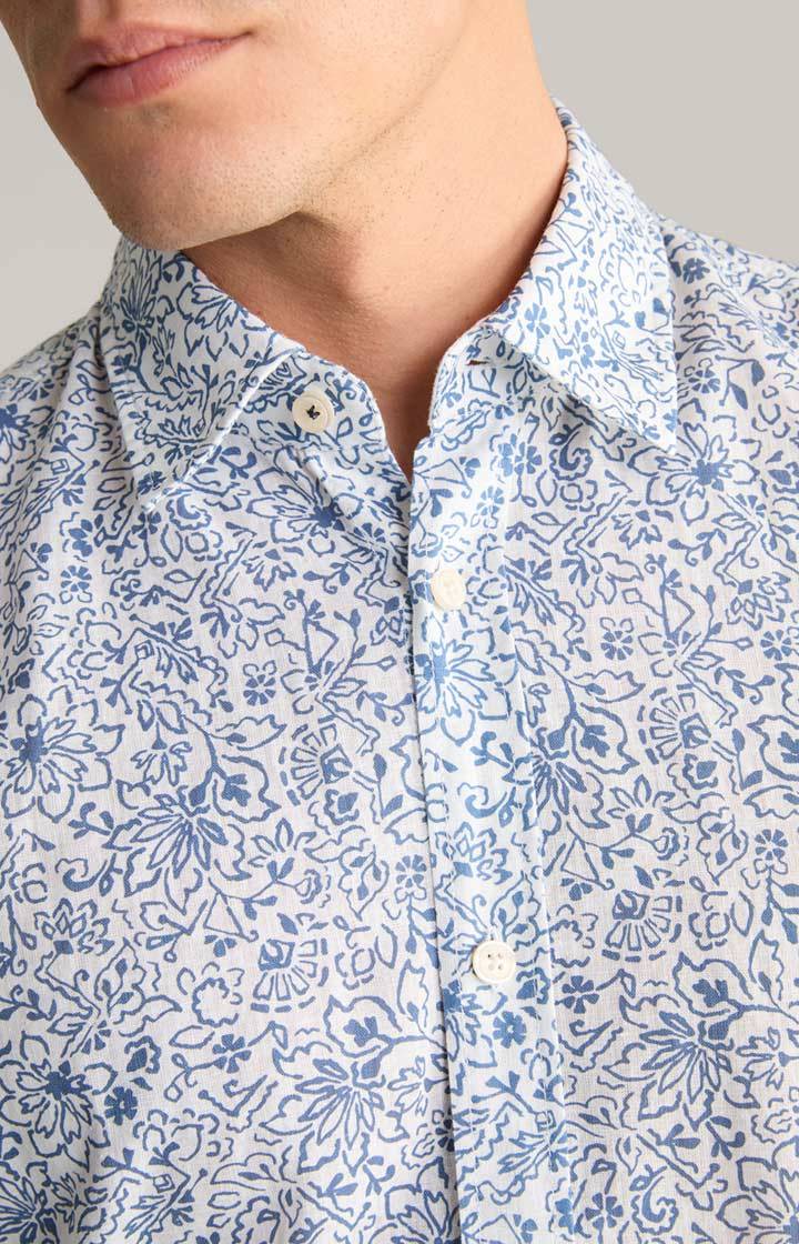 Joop Leinenmix-Hemd Hanson in Blau/Weiß gemustert Wochenangebot