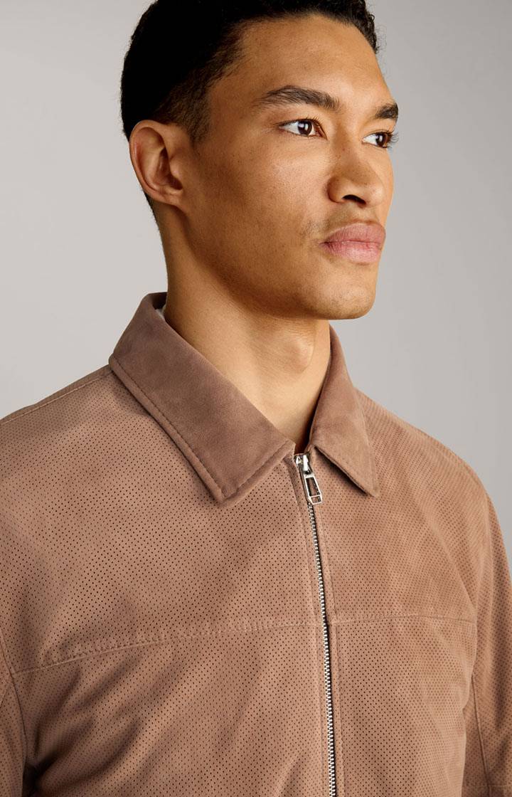 Joop Ziegenvelours-Lederjacke Laup in Hellbraun im Angebot