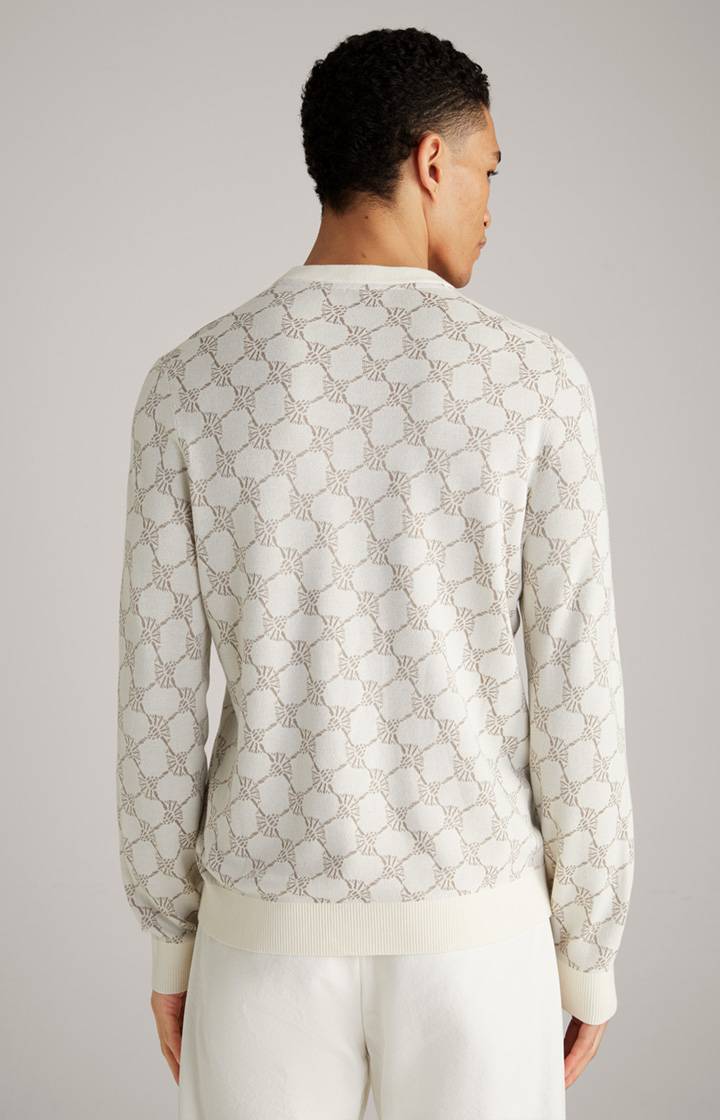 Joop Cornflower-Pullover Ravon in Weiß gemustert Sonderangebot