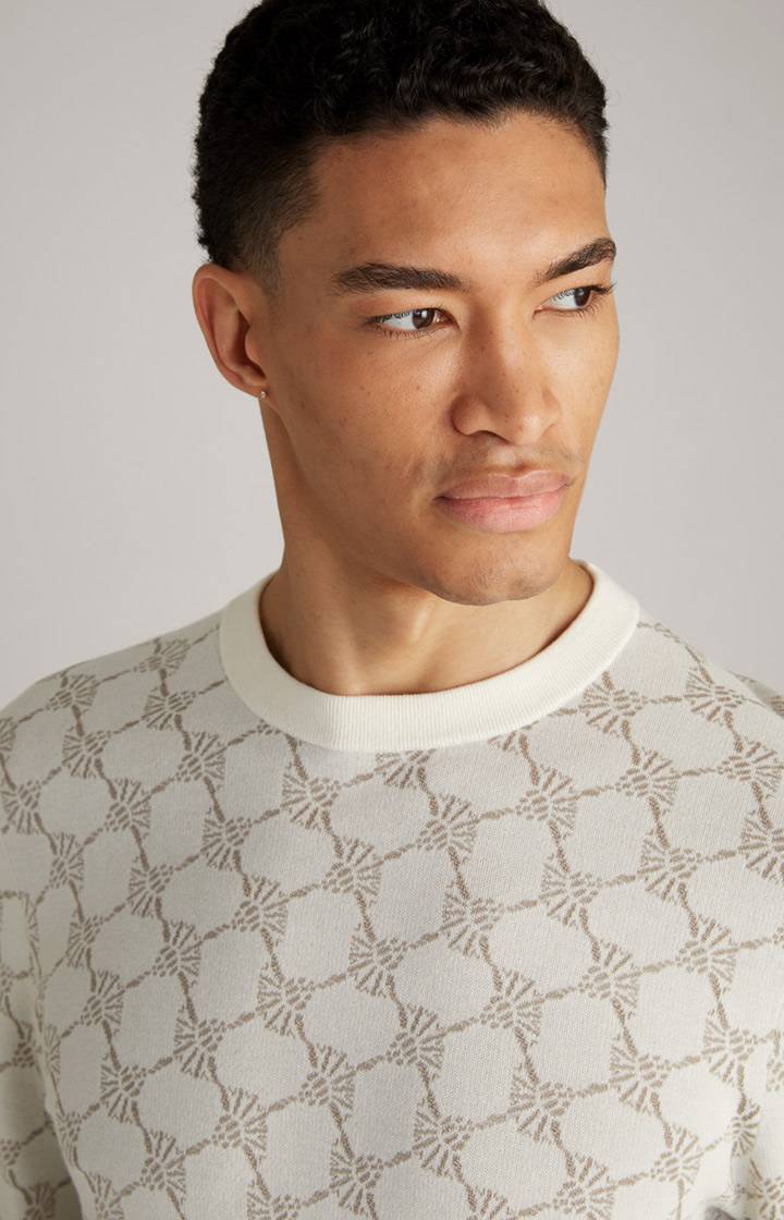 Joop Cornflower-Pullover Ravon in Weiß gemustert Sonderangebot