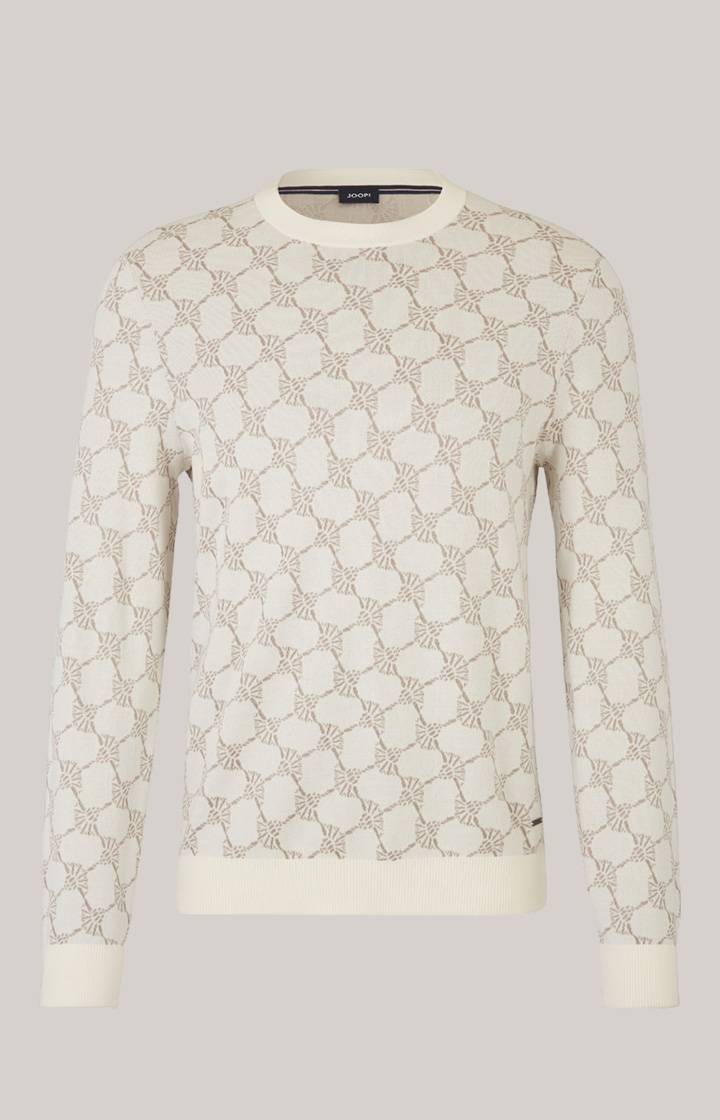 Joop Cornflower-Pullover Ravon in Weiß gemustert Sonderangebot