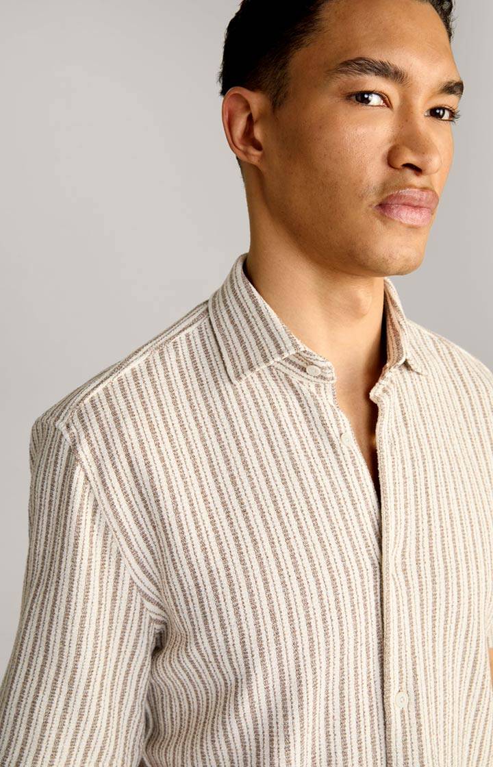 Joop Strick-Hemd Kawi in Beige gestreift Black Friday