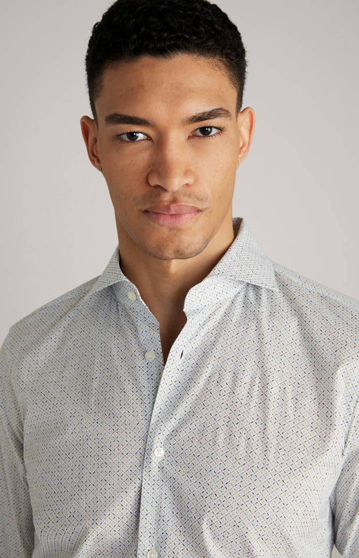 Joop Hemd Pai in Offwhite/Hellblau gemustert Osterangebot