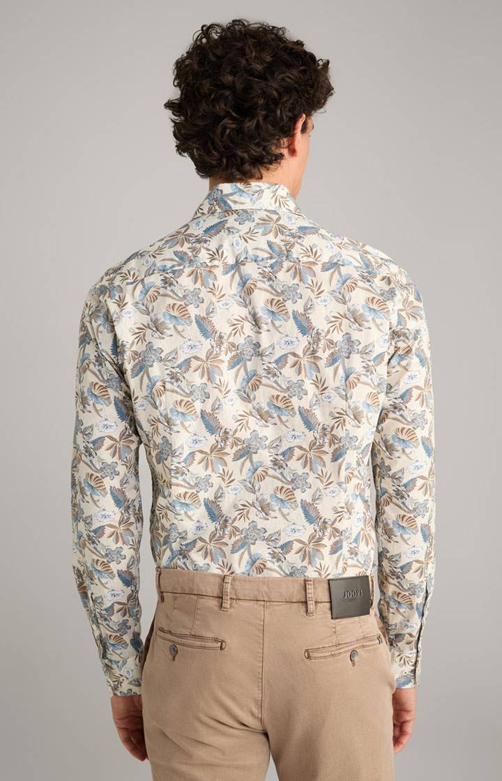 Joop Hemd Pai in Hellbeige/Blau gemustert Zeitlich begrenztes Angebot