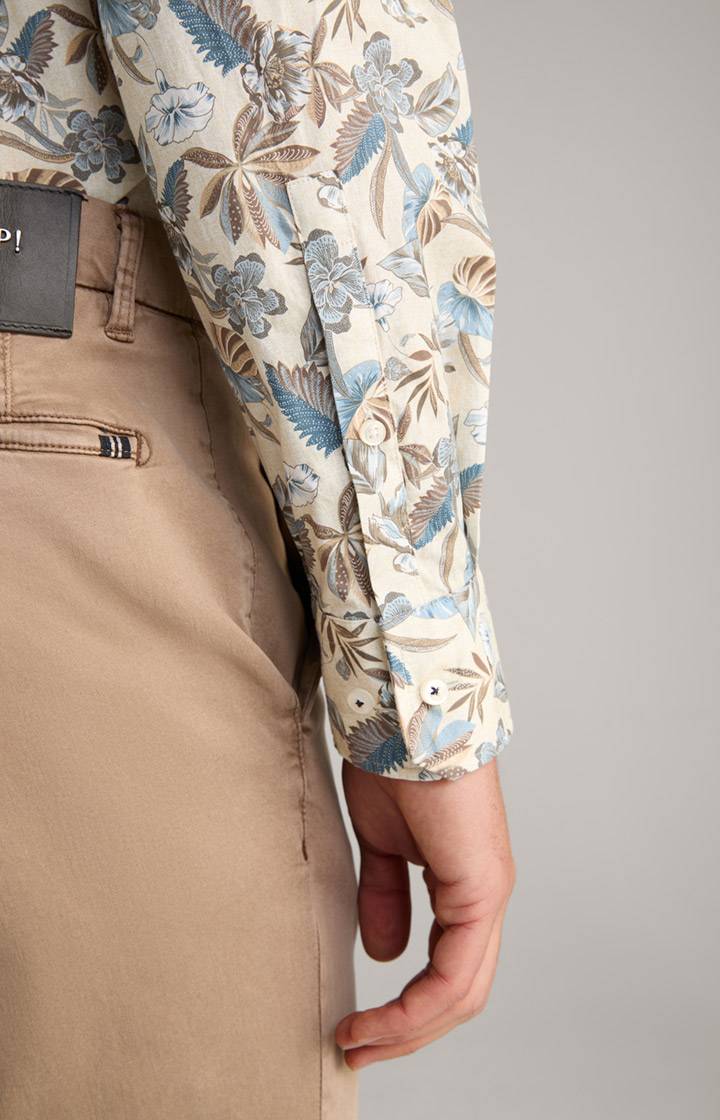Joop Hemd Pai in Hellbeige/Blau gemustert Zeitlich begrenztes Angebot