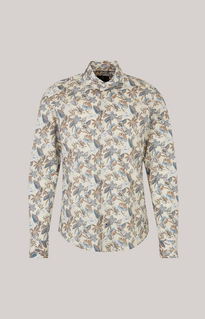 Joop Hemd Pai in Hellbeige/Blau gemustert Zeitlich begrenztes Angebot