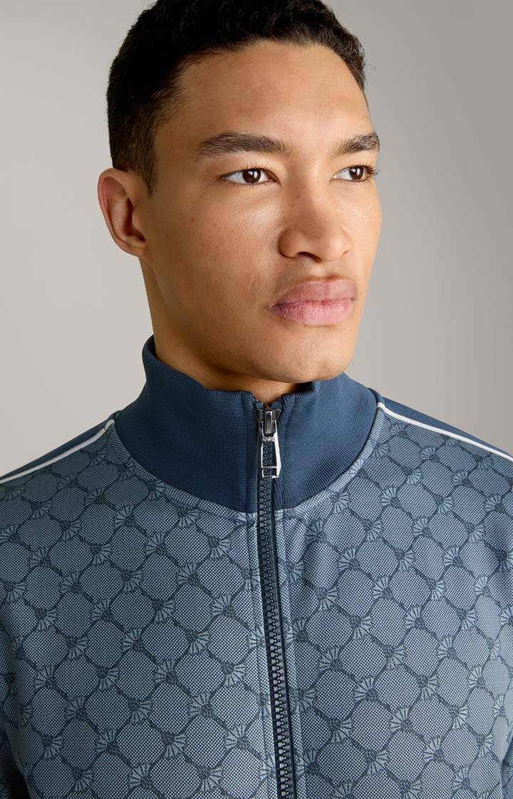 Joop Cornflower-Sweatjacke Tayfun in Blau gemustert Super Sparpreis