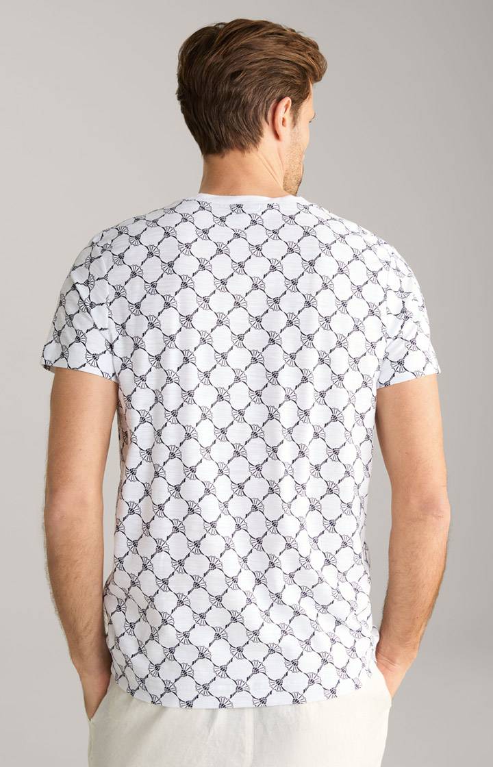 Joop Cornflower-T-Shirt Tyron in Weiß gemustert Im Verkauf