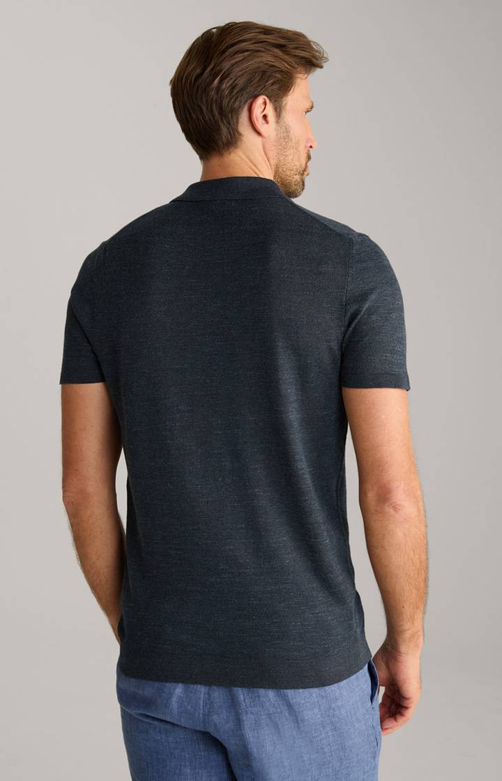 Joop Leinenmix-Poloshirt Malioso in Navy Tiefpreis