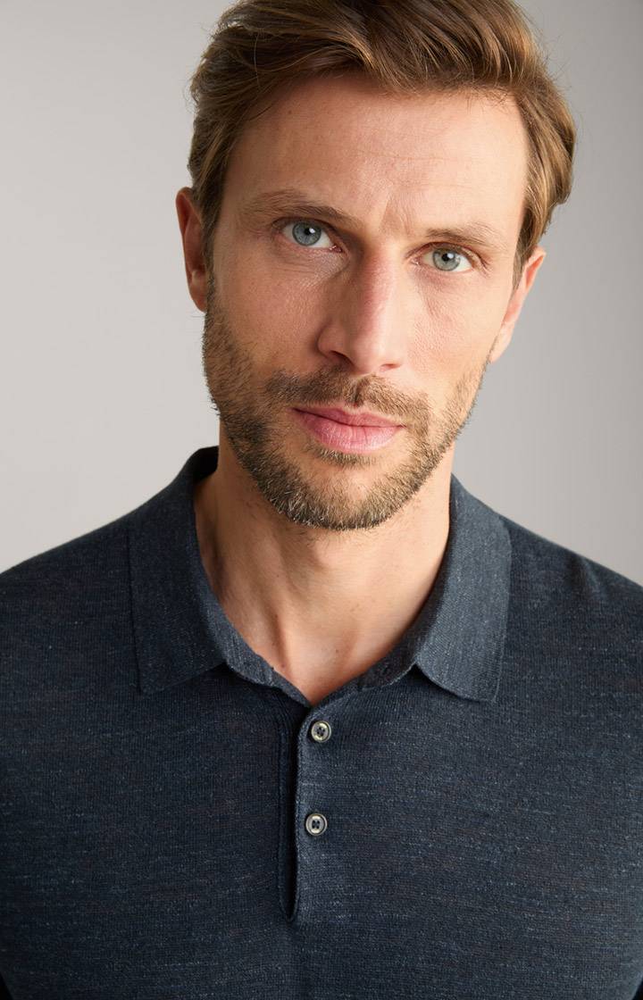 Joop Leinenmix-Poloshirt Malioso in Navy Tiefpreis