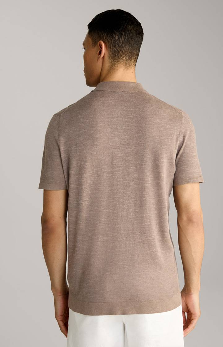 Joop Leinenmix-Poloshirt Malioso in Braun Nur noch ein Tag übrig