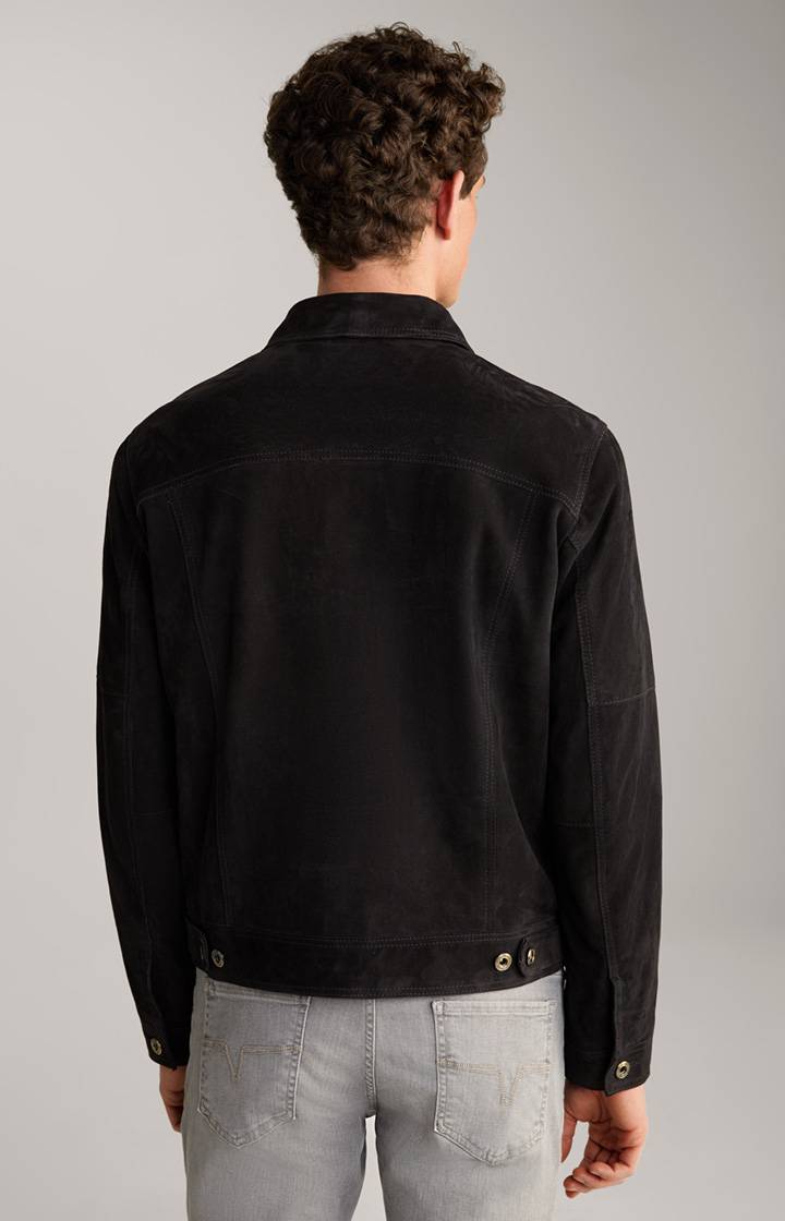 Joop Velours-Lederjacke Jean in Navy Große Rabatte