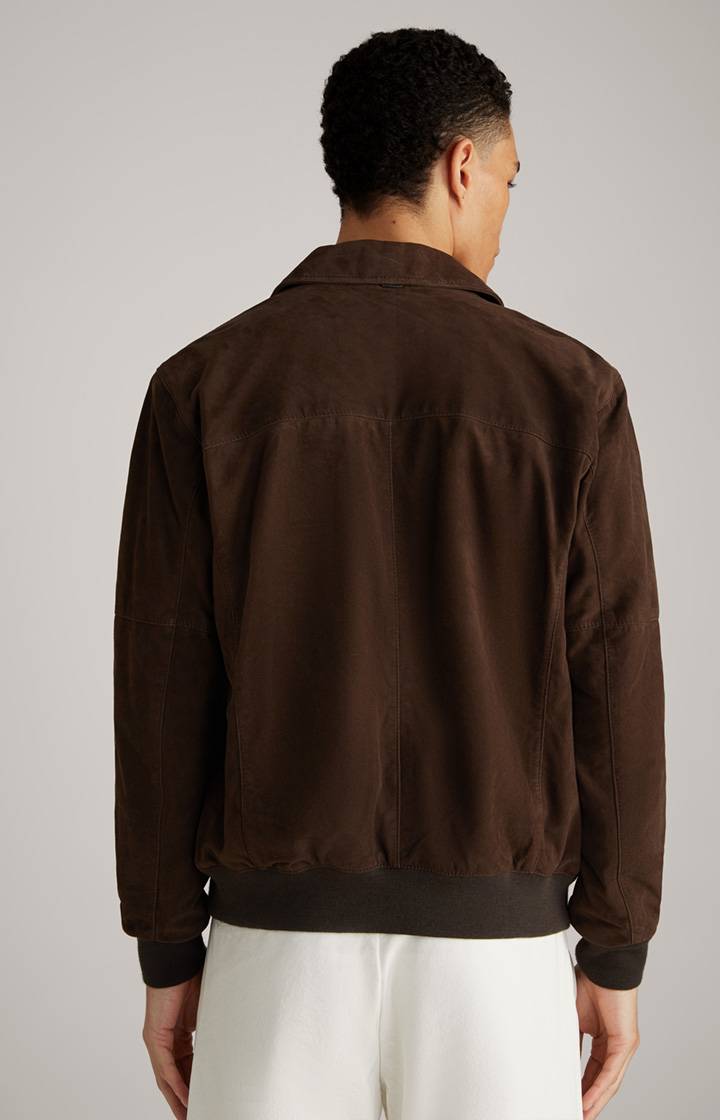 Joop Ziegenvelours-Lederjacke Laup in Dunkelbraun Kauf eins, bekomm eins gratis