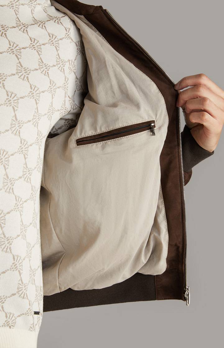 Joop Ziegenvelours-Lederjacke Laup in Dunkelbraun Kauf eins, bekomm eins gratis