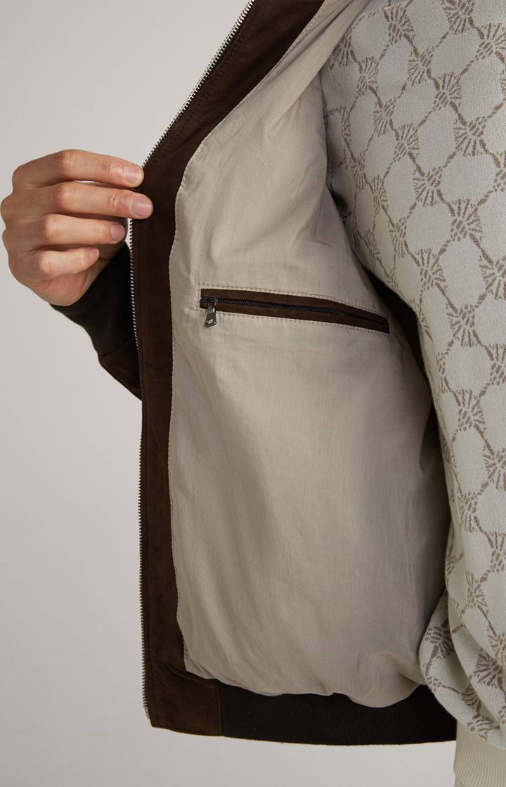 Joop Ziegenvelours-Lederjacke Laup in Dunkelbraun Kauf eins, bekomm eins gratis
