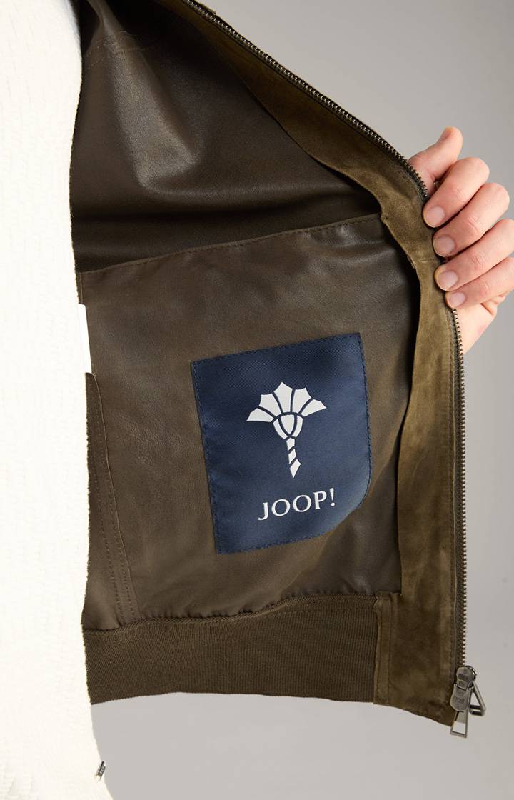 Joop Ziegenvelours-Lederjacke Pios in Oliv Tägliche Deals