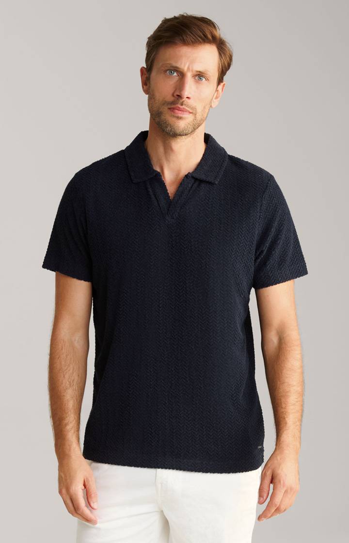Joop Frottee-Polohemd Piero in Navy strukturiert Flash Sale
