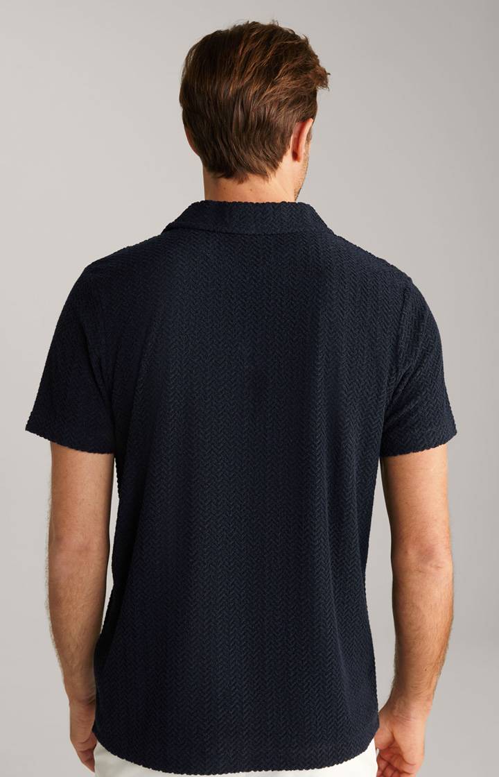 Joop Frottee-Polohemd Piero in Navy strukturiert Flash Sale