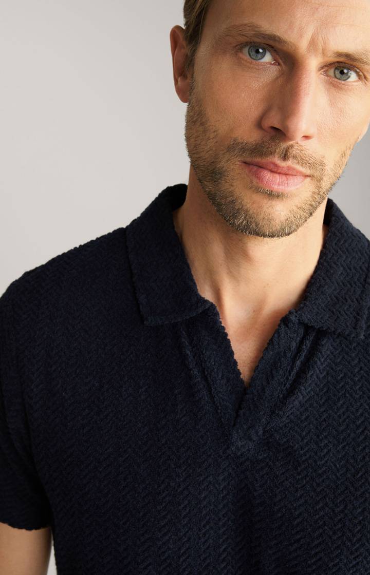 Joop Frottee-Polohemd Piero in Navy strukturiert Flash Sale