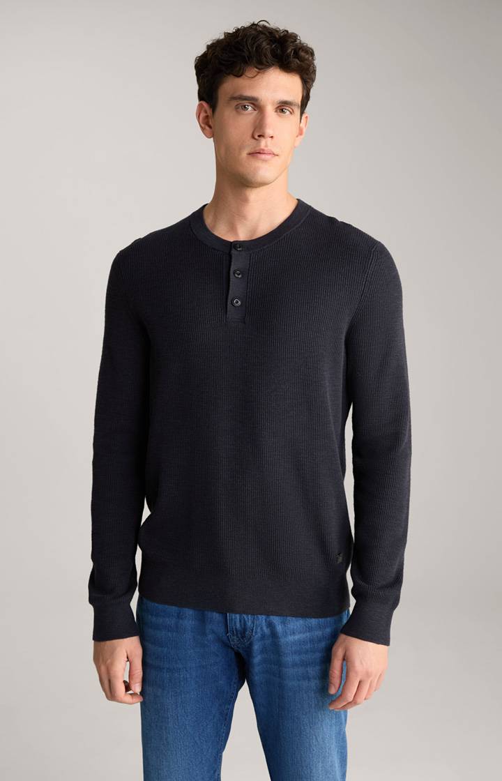 Joop Strickpullover Henley in Navy VIP-Rabatte