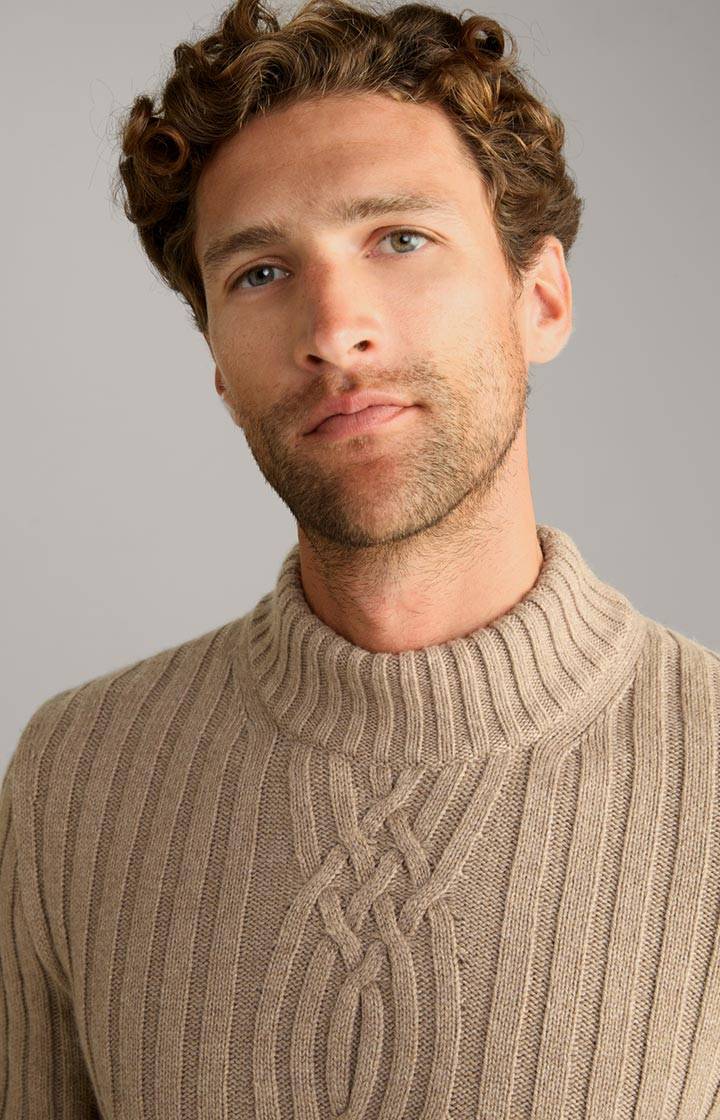 Joop Cashmere-Mix-Pullover Brianor in Hellbraun Letzter Tag