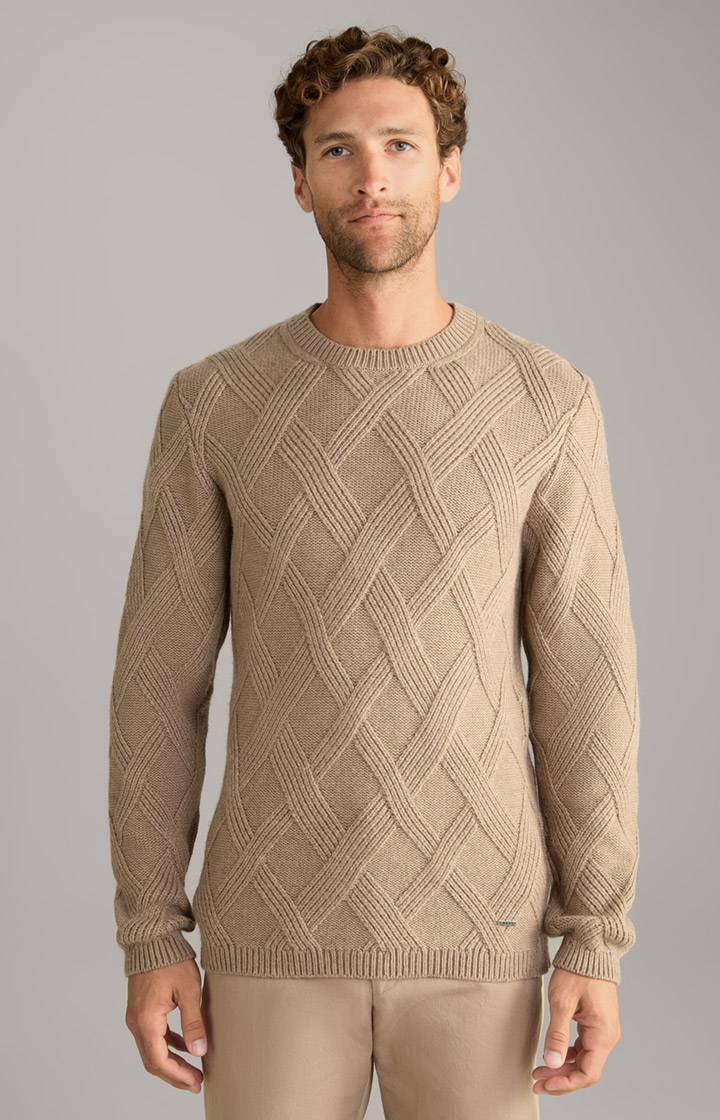 Joop Cashmere-Mix-Pullover Diamondo in Hellbraun Zeitbegrenzte Promotion