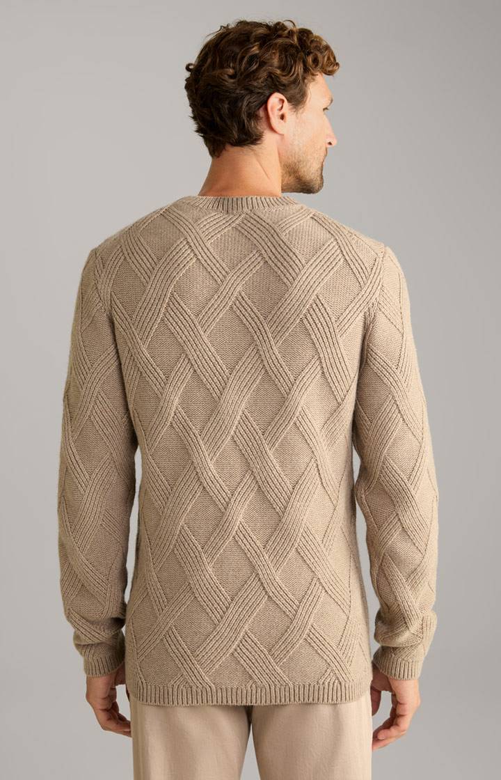 Joop Cashmere-Mix-Pullover Diamondo in Hellbraun Zeitbegrenzte Promotion