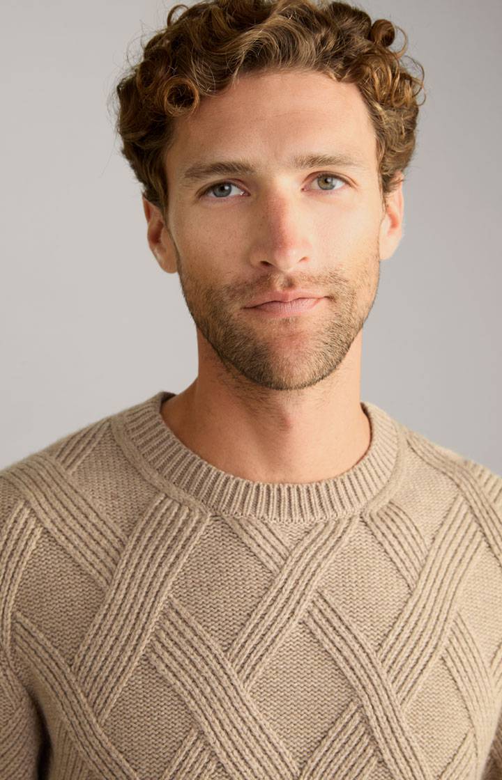 Joop Cashmere-Mix-Pullover Diamondo in Hellbraun Zeitbegrenzte Promotion