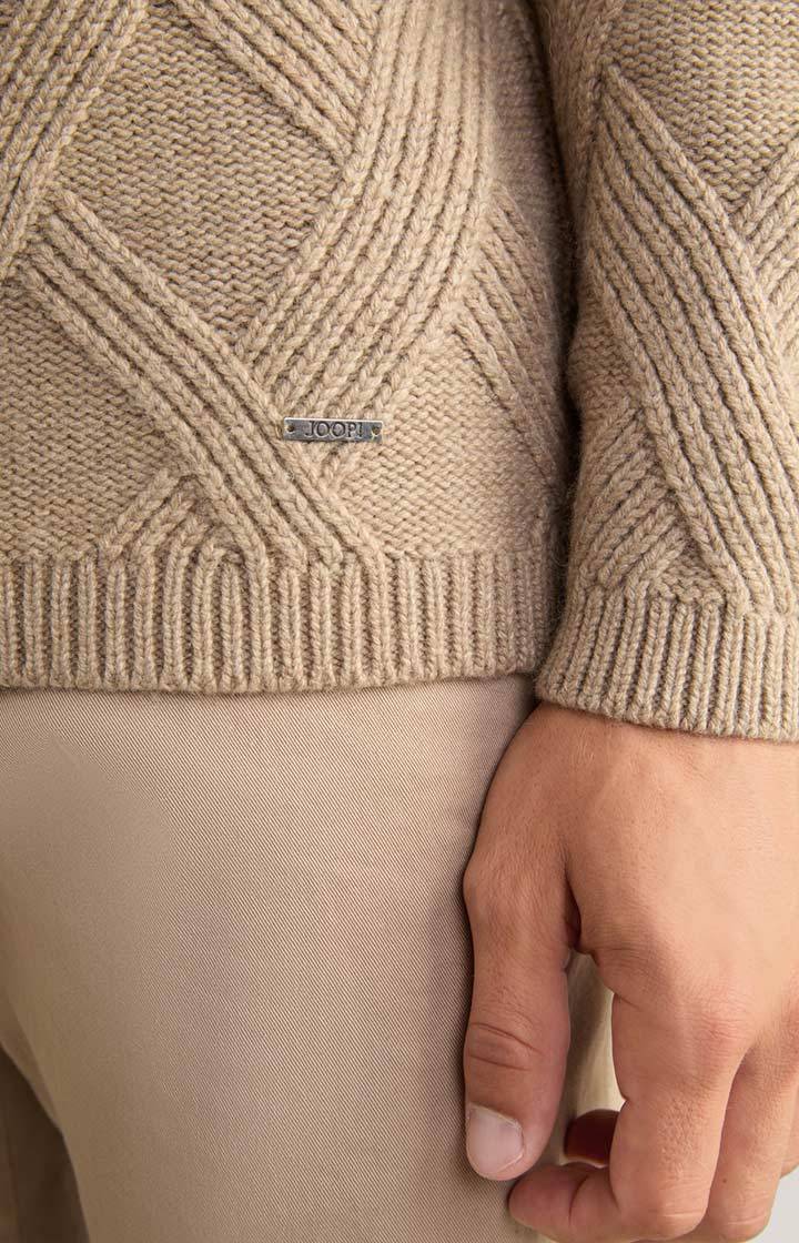 Joop Cashmere-Mix-Pullover Diamondo in Hellbraun Zeitbegrenzte Promotion