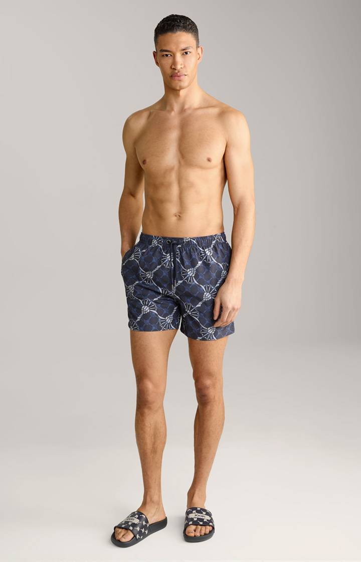 Joop Cornflower-Badeshorts Babados in Navy/Azur/Hellgrau im Angebot