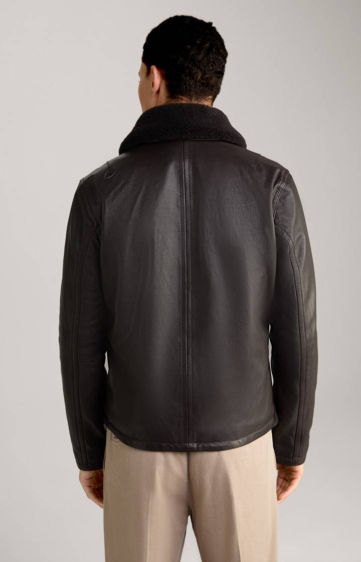 Joop Lederjacke Mesh in Dunkelbraun Auslauf