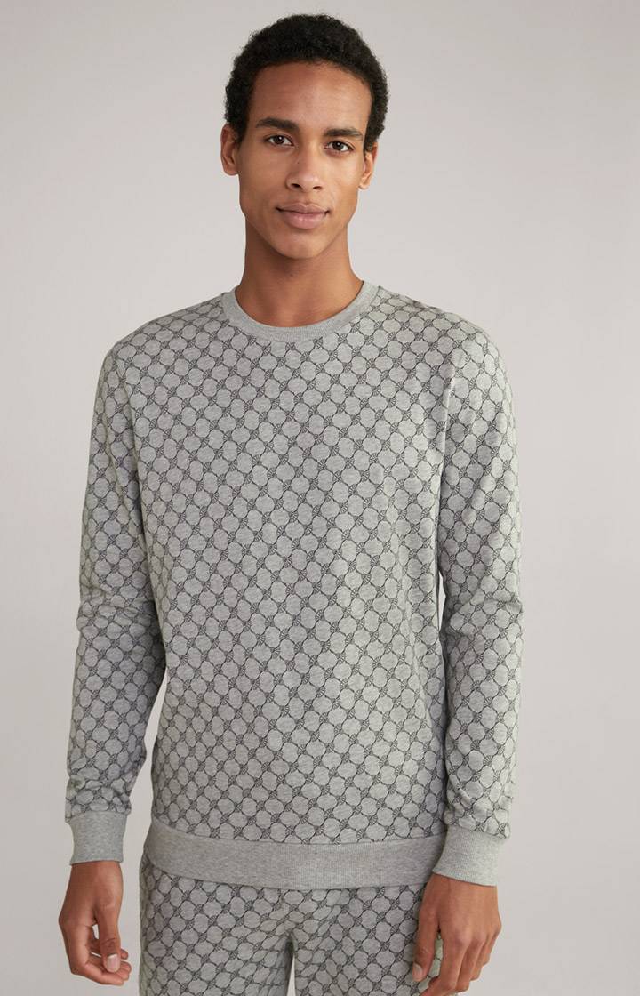 Joop Loungewear Sweatshirt in Hellgrau Melange gemustert Fabrik Onlineshop