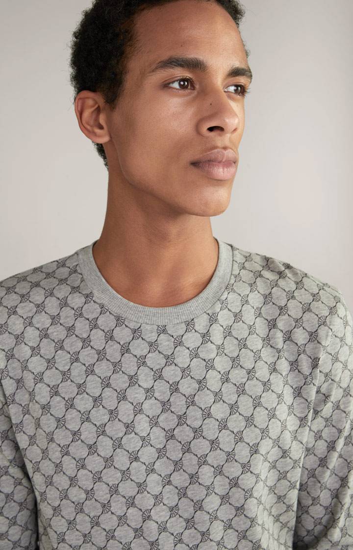 Joop Loungewear Sweatshirt in Hellgrau Melange gemustert Fabrik Onlineshop