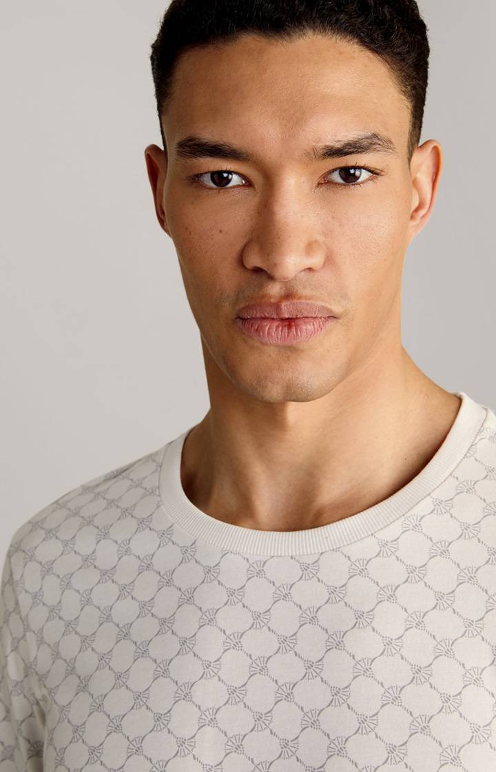 Joop Loungewear Longsleeve in Offwhite/Grau gemustert Rabatt