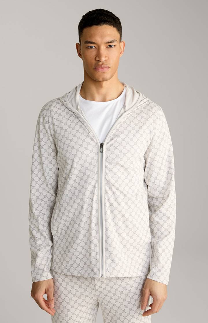 Joop Loungewear Sweatjacke in Offwhite/Grau gemustert Versandkostenfrei