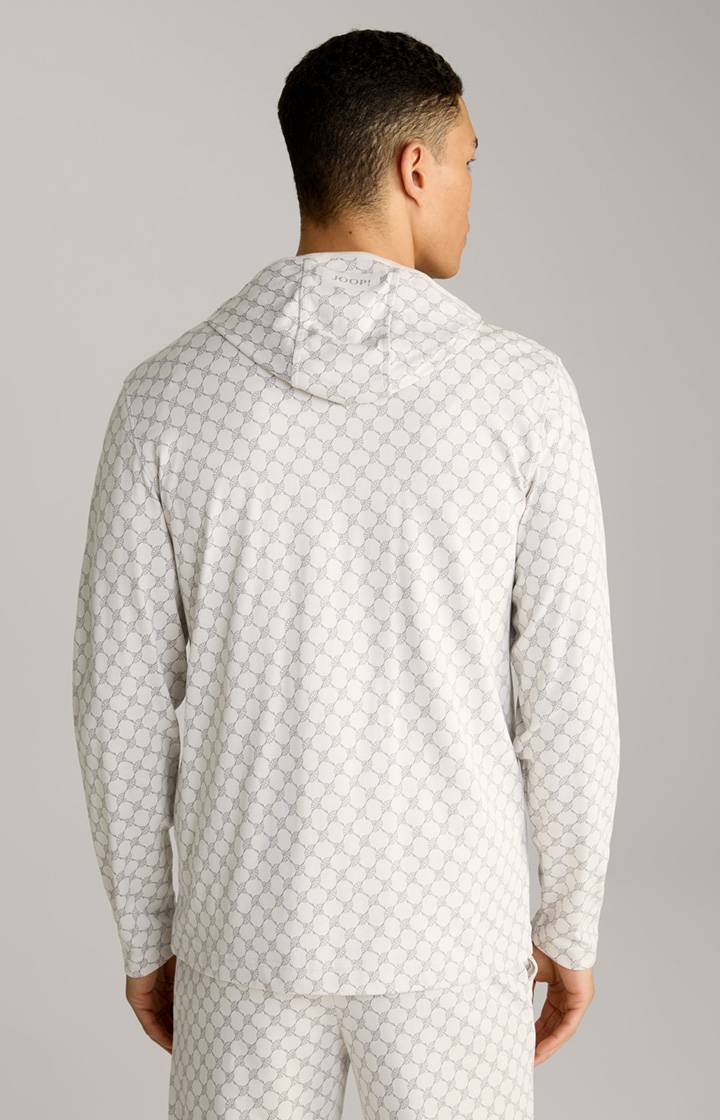 Joop Loungewear Sweatjacke in Offwhite/Grau gemustert Versandkostenfrei