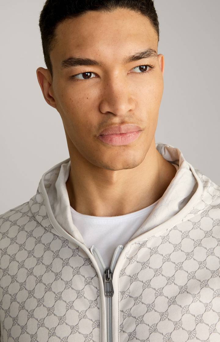 Joop Loungewear Sweatjacke in Offwhite/Grau gemustert Versandkostenfrei