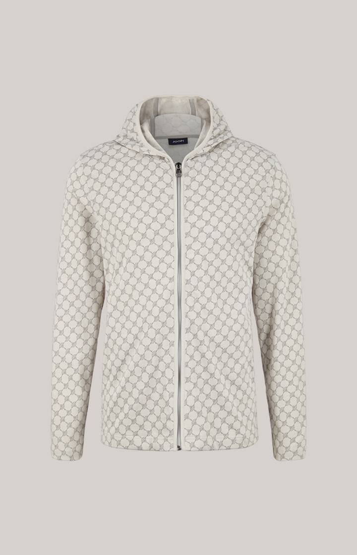Joop Loungewear Sweatjacke in Offwhite/Grau gemustert Versandkostenfrei