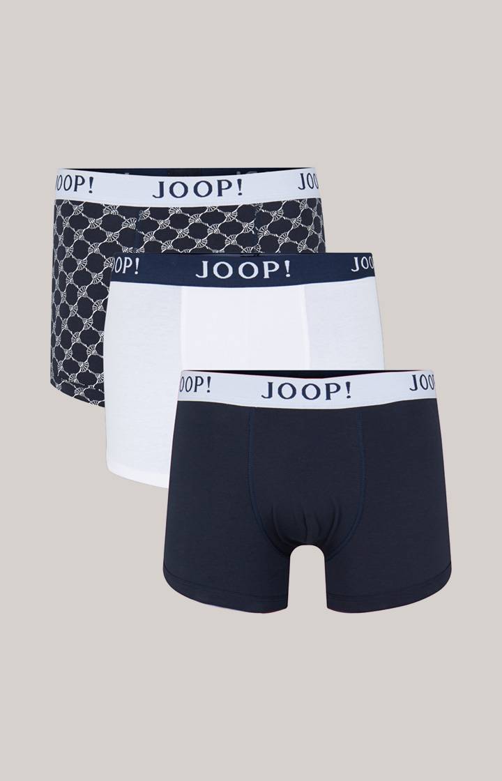 Joop 3er-Pack Fine Cotton Stretch Boxer in Dunkelblau/Weiß Online Shopping