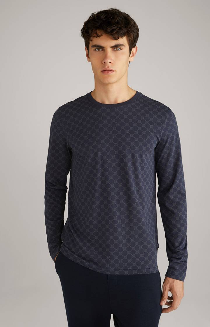 Joop Cornflower Loungewear Longsleeve in Navy gemustert Exklusivangebot